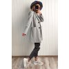 Prešívaný kabát v rovom strihu sivý