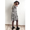 Viskózové vzorované šaty čierno-biele