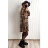 Viskózové vzorované šaty hnedo-čierne