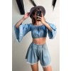 Denimový crop-top
