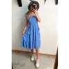 Modré midi šaty