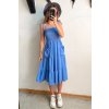 Modré midi šaty