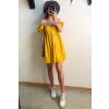 Bavlnené áčkové šaty žlté