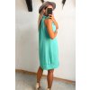 Šaty v rovnom strihu s viazaním mentolkové
