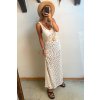 Dlhé háčkované biele šaty v boho štýle