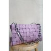 Preplietaná crossbody kabelka fialová