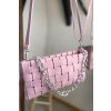 Preplietaná crossbody kabelka fialová