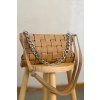 Preplietaná crossbody kabelka béžová