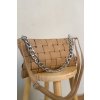 Preplietaná crossbody kabelka béžová