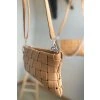 Preplietaná crossbody kabelka béžová