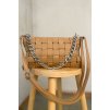 Preplietaná crossbody kabelka béžová