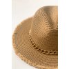 Slamený klobúk s roztrapkaním hnedý
