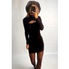 Puzdrové šaty s výrezom čierne