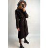 Čierny kabát s viazaním čierny