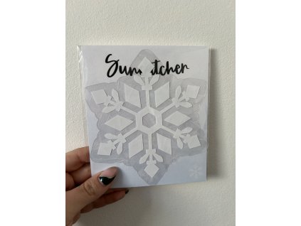 Suncatcher - snowflake bílá
