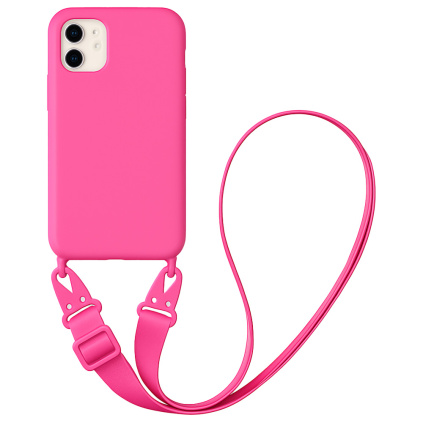 iphone kryt s popruhem neonova ruzova