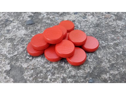 Crokinole kameny, disky červený, red 12ks crokinoleboards.cz, fababaga.cz crokinole game hra