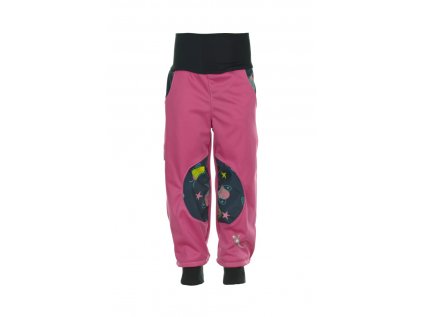 Zateplené softshellové kalhoty Broučci na růžové