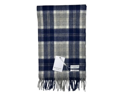 Tartanový šál z jahňacej vlny - strieborný bannockbane