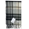 Tartanový šál z jahňacej vlny - čiernosivý