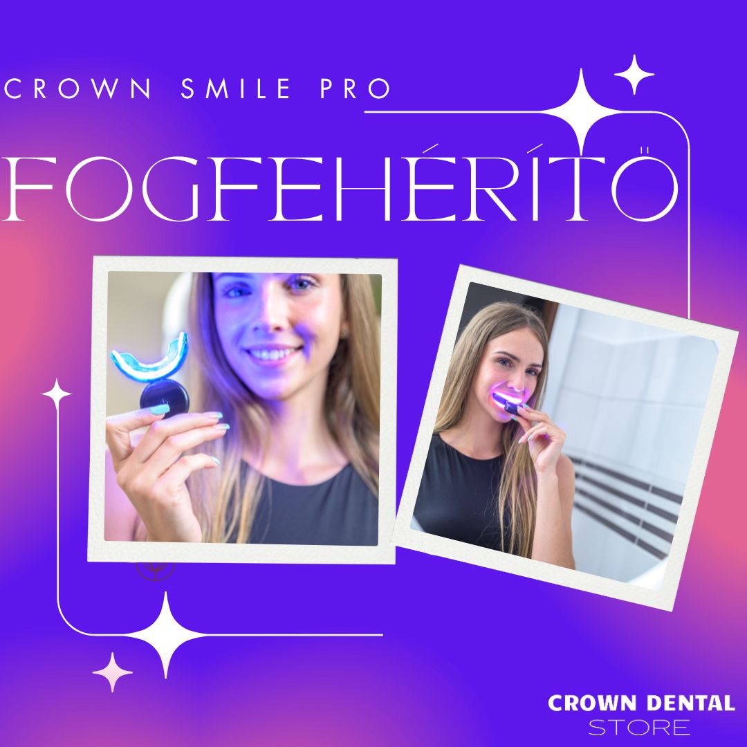 Crown Smile Fogfehérítő Szett a látványos és tartós otthoni fogfehérítéshez.