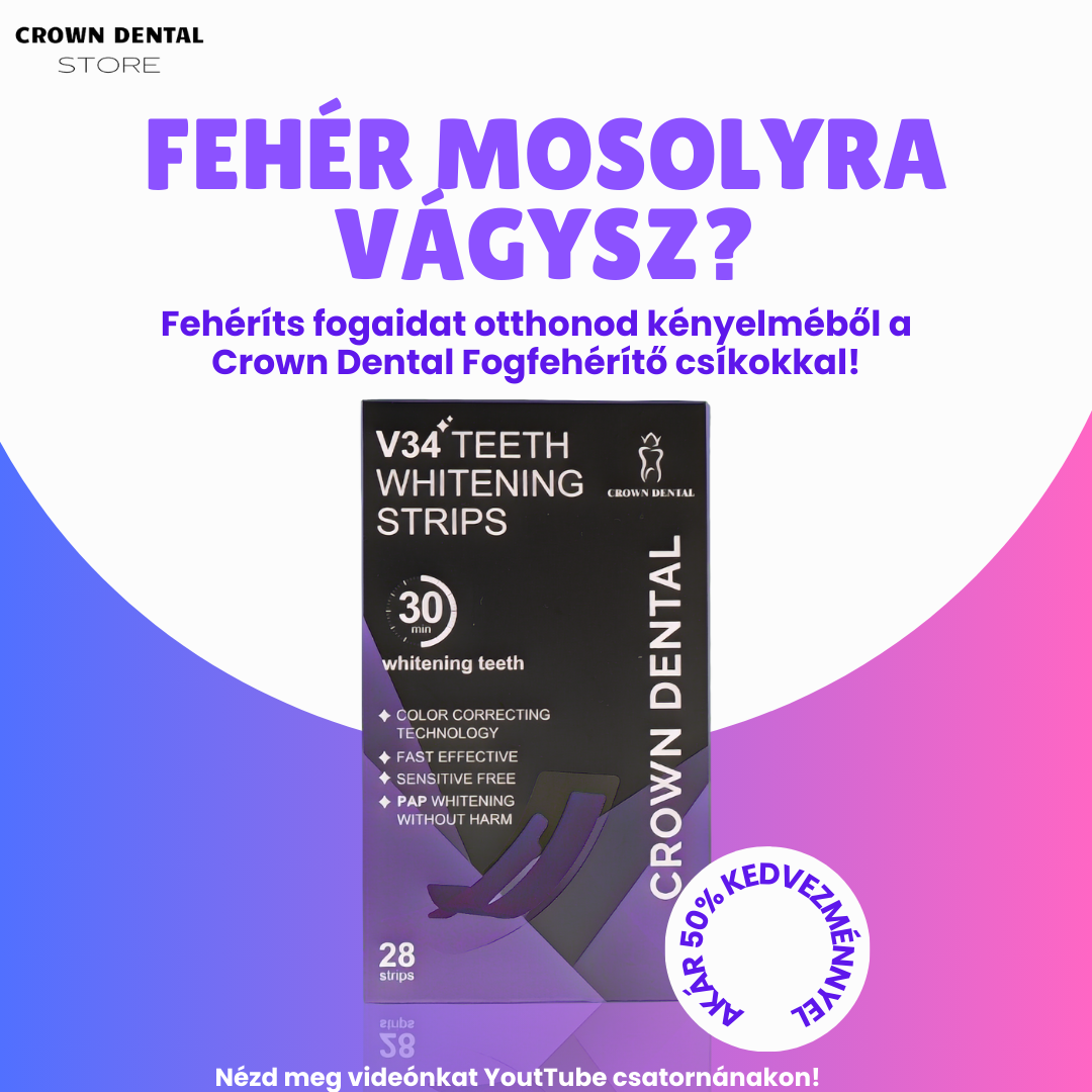Ragyogó Mosoly Otthon: Ismerd meg a Crown Dental Fogfehérítő Csíkokat!