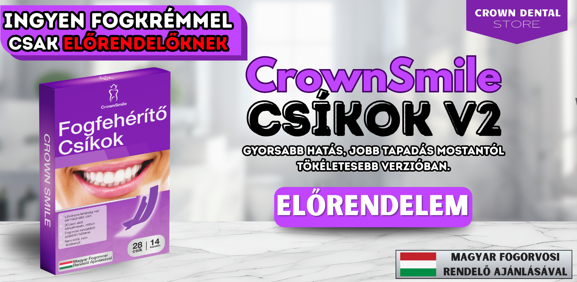 Fogfehérítő Csík 20% kedvezménnyel + AJÁNDÉK fehérítő fogkrémmel!
