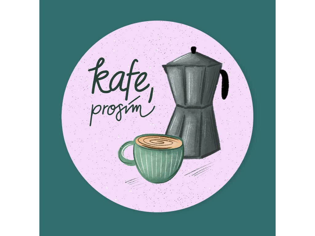 produkt nálepka kafe prosím