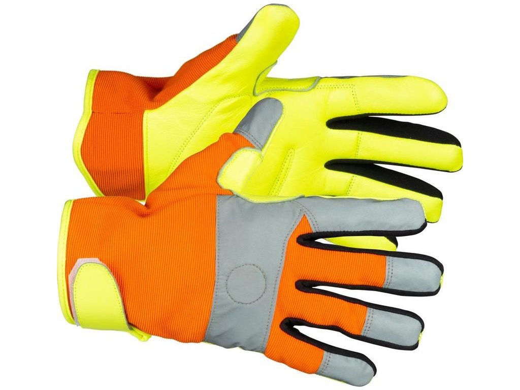 Rukavice Strend Pro Caveron High Vision, textil/koža s reflexnými prvkami, veľkosť 10/XL, blister