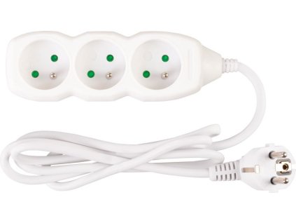Kábel DG-F803B L-1.5 m, predlžovací, biely, 3x zásuvka, new edition
