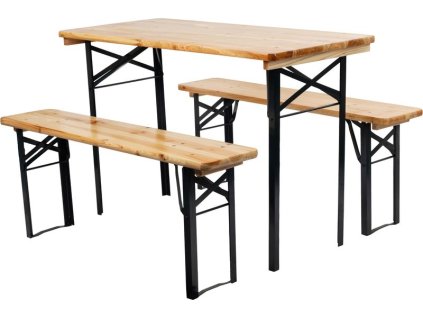 Set pivný DORTMUND Mini3, stôl 117x56x76,5 cm, 2x lavica 117x25x46,5 cm, drevo 27 mm
