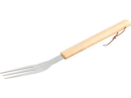 Vidlička Strend Pro Grill, na grilovanie a opekanie, s drevenou rúčkou, nerez