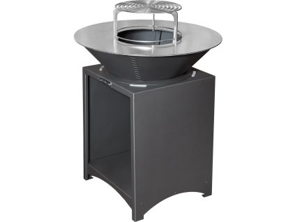 Gril Strend Pro Fiesta, čierny, oceľ, priemer 75 cm, s ohniskom