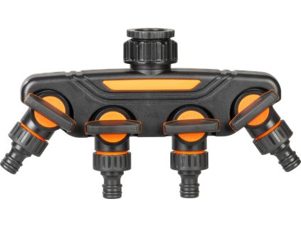 Rozbočovač Strend Pro Garden, spojka, záhradný, 4-way, s ventilmi