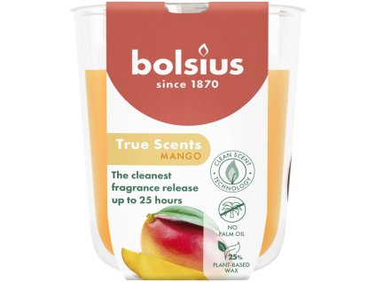 Sviečka Bolsius True Scents, mango, 80x73 mm, v skle