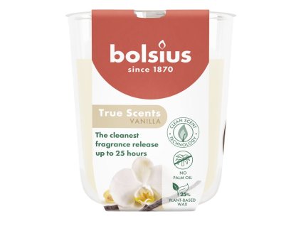 Sviečka Bolsius True Scents, vanilka, 80x73 mm, v skle