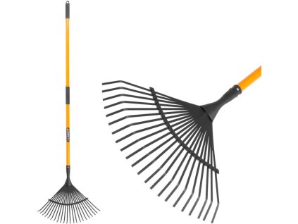 Hrable na lístie Strend Pro LR002AF, 22 zubé, vejárové, sklolaminátová násada 1500 mm