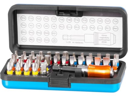 Sada bitov Strend Pro EVE-12106 • 37 dielna, L-25 mm, S2 + držiak bitov