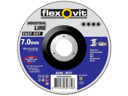 Kotuc flexOvit Industrial Line Fast Cut 125x7.0x22.2 mm, A24Q-BF27, oceľ
