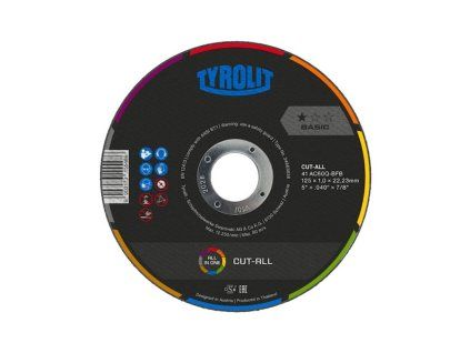 Kotuc Tyrolit 125x1,0mm, 41C, AC60Q-BFB, Universal, CUT-ALL, Basic *