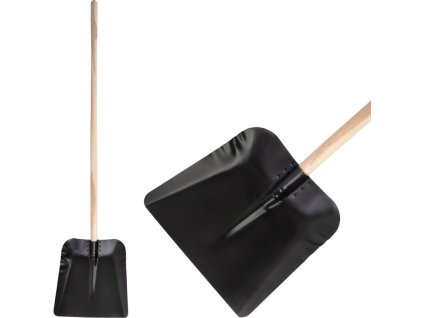 Lopata KOVO 72.WH, kovová, čierna, drevená násada