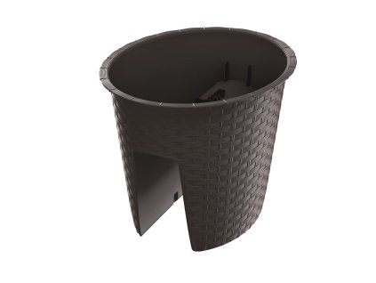 Kvetináč RATOLLA Railing Oval 300, hnedý, na zábradlie