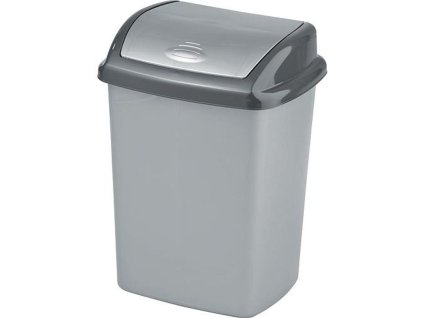 Kôš Curver® DOMINIK 25 lit., strieborný/grafitový, na odpad