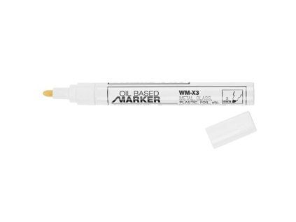 Značkovač Strend Pro Permanent WM-X3, ALU, biely