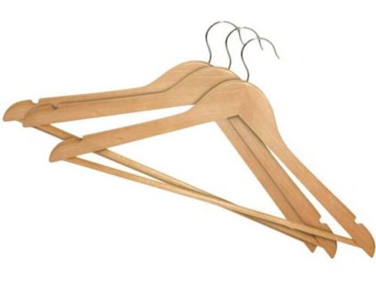 Vešiaky York 067510, na oblečenie, drevené, bal. 3 ks, 44,5x23 cm