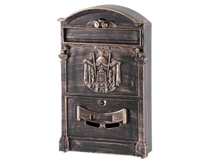 Schránka GLA-Alu, hliníková, 255x90x410 mm, poštová, antique bronze