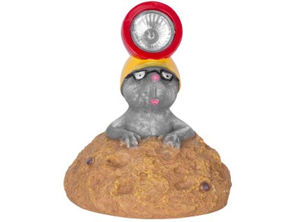 Dekorácia Strend Pro Gecco, krtko, 13,5x13,5x17 cm, polyresin, solárna, 2 LED, AAA