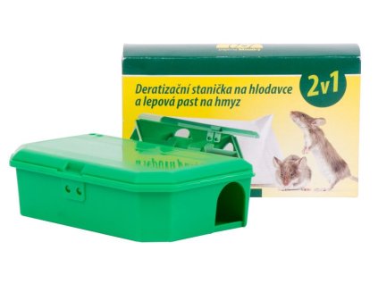 Deratizačná stanička 2v1, stanica pre otravu na hlodavce, lepová pasca na hmyz