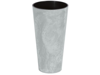Kvetináč s vložkou TUBUS Slim Beton 250x475 mm, vzhľad betón