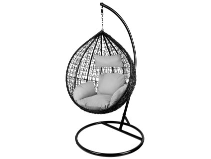 Kreslo BORNEO, max. 150 kg, PE rattan, hojdacie, záhradné, s vankúšom a poduškou